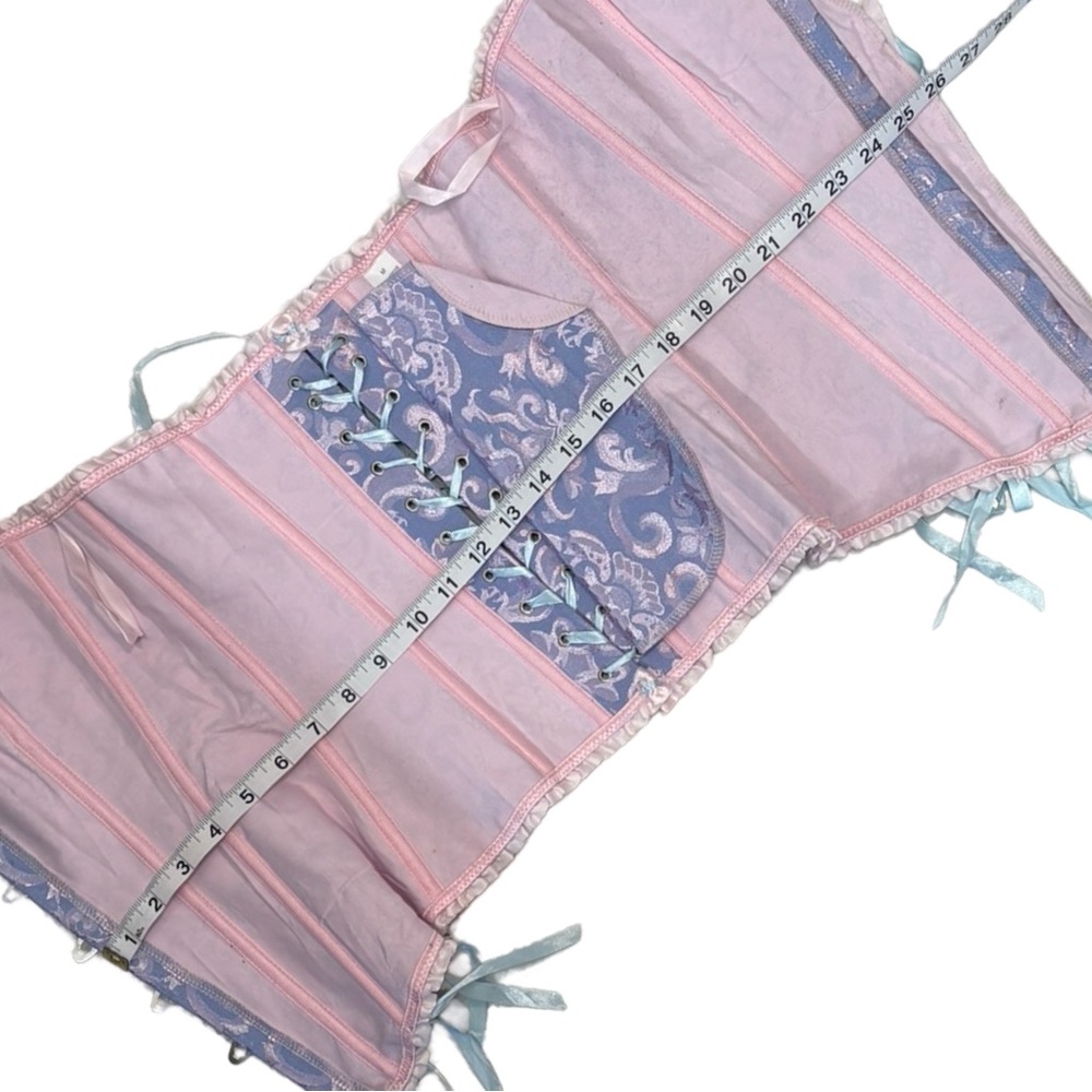 Strapless Lavender Pink Brocade Corset Top - Picture 5 of 9